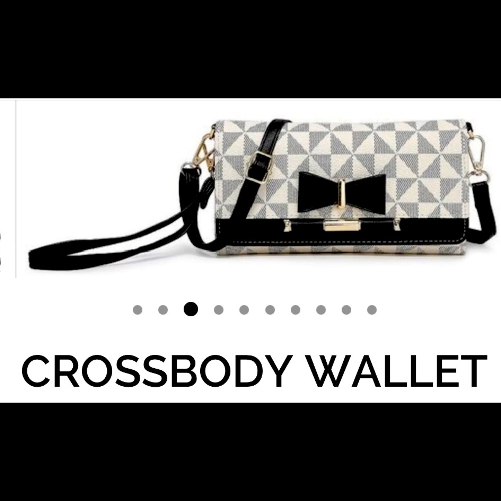 Black and white crossbody Wallet
